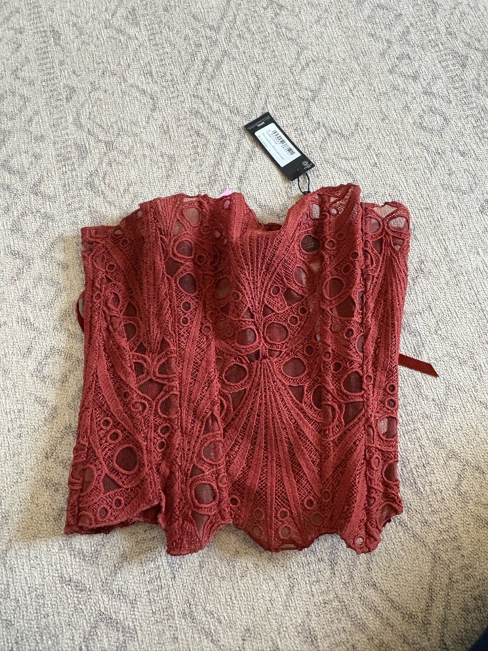 Pretty Little Things - Red Lace Corset Top
